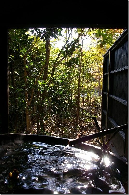 古湯温泉、大和屋の家族風呂からの景観