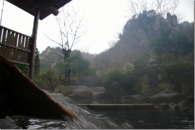 七福温泉、宇戸の庄の家族風呂、露天からの景観