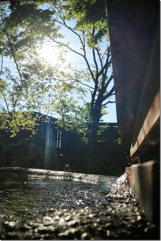 ゆのやまの湯の家族風呂、露天風呂からの眺め